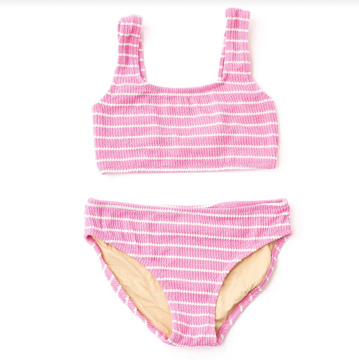 Pink Stripe Crinkle Two Piece