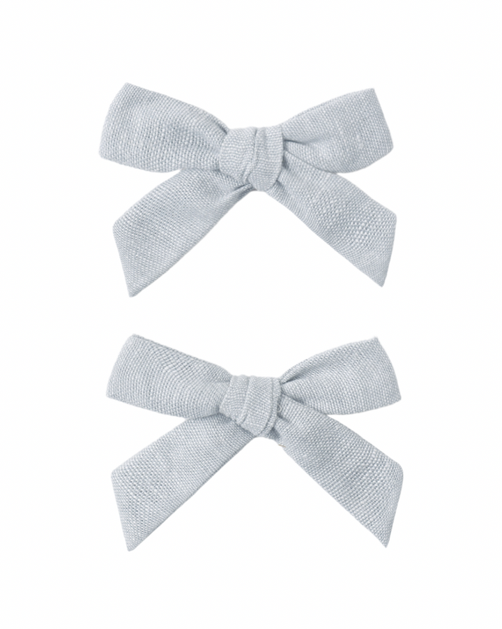 BOWS, SET OF 2 HEATHERED LIGHT BLUE