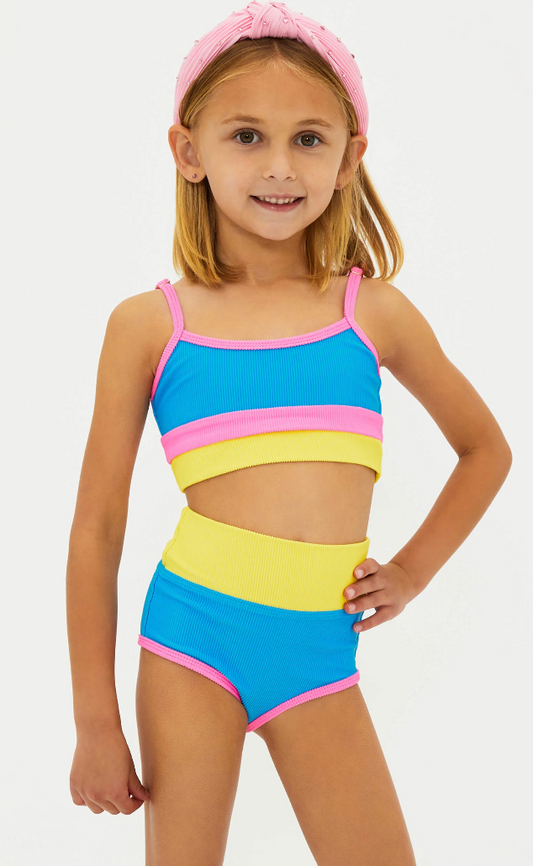 Little Eva & Emmie High Tide Two-Piece | Coral Reef Colorblock
