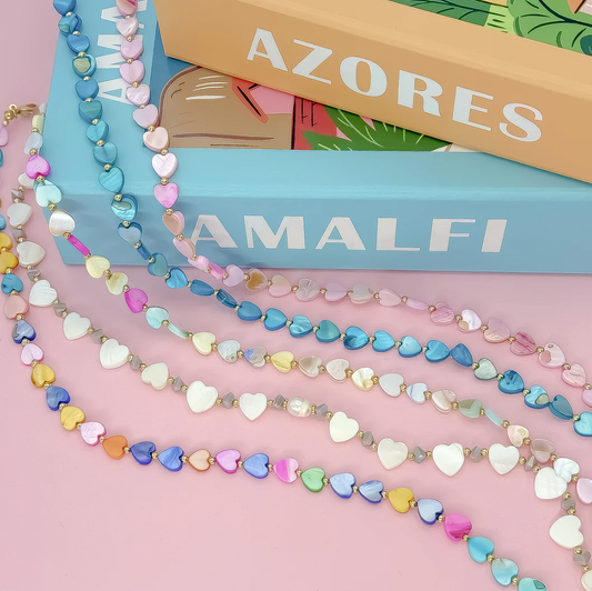 Multi Heart Stone Necklace