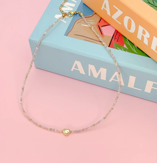 Tiny Gold Heartbeat Necklace
