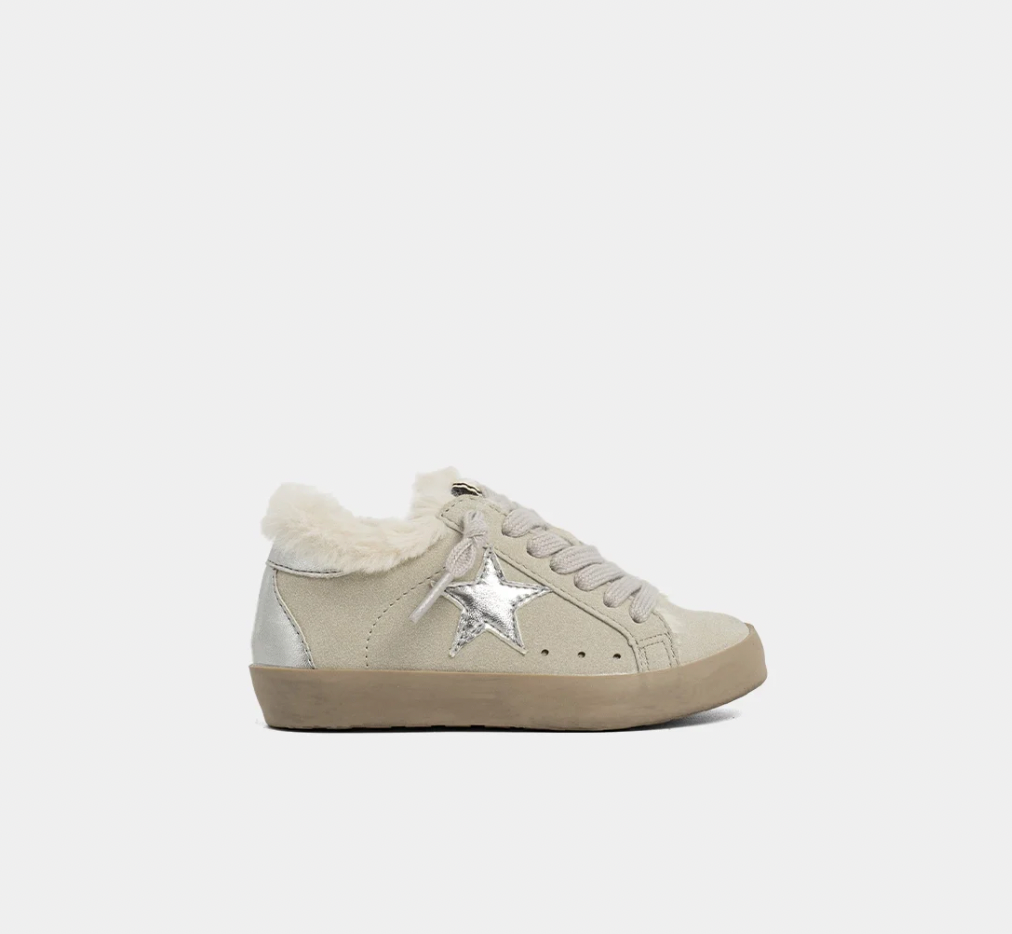 Paula Kids Sneaker | Light Grey Suede