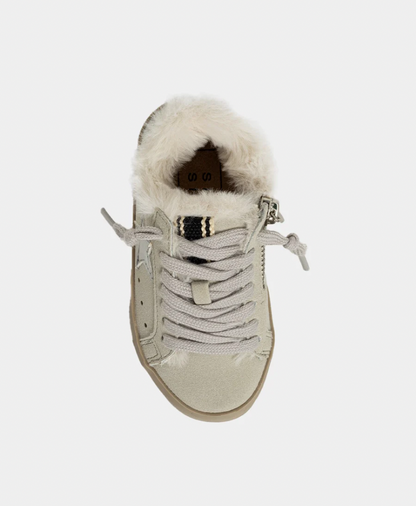 Paula Kids Sneaker | Light Grey Suede