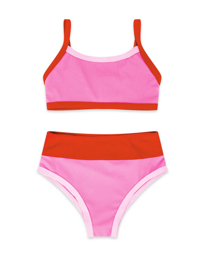 Retro Ringer Bikini | Pink Sunset