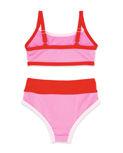 Retro Ringer Bikini | Pink Sunset