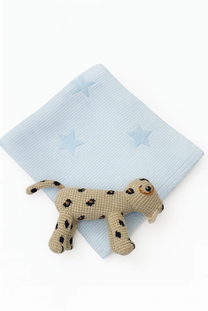 Seersucker Baby Blanket | Blue Stars
