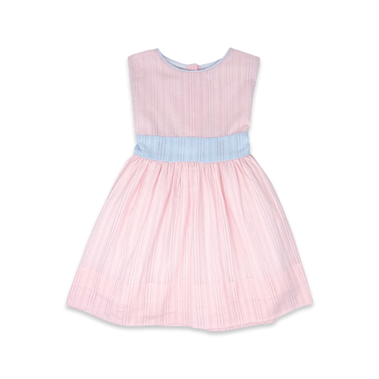 Bissful Band Dress | Pink & Blue Linen