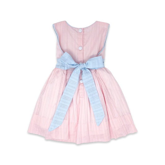 Bissful Band Dress | Pink & Blue Linen