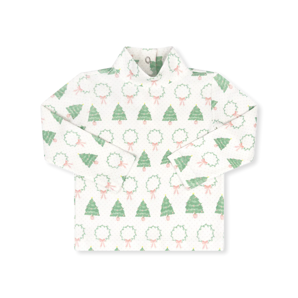 Tiny Tot Turtleneck | Oh Christmas Tree | Pink