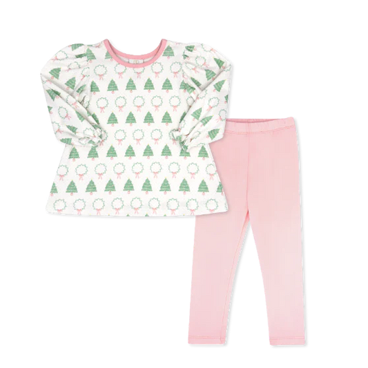 Faith Legging Set | Oh Christmas Tree | Pink