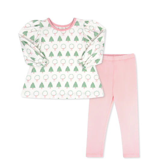 Faith Legging Set | Oh Christmas Tree | Pink