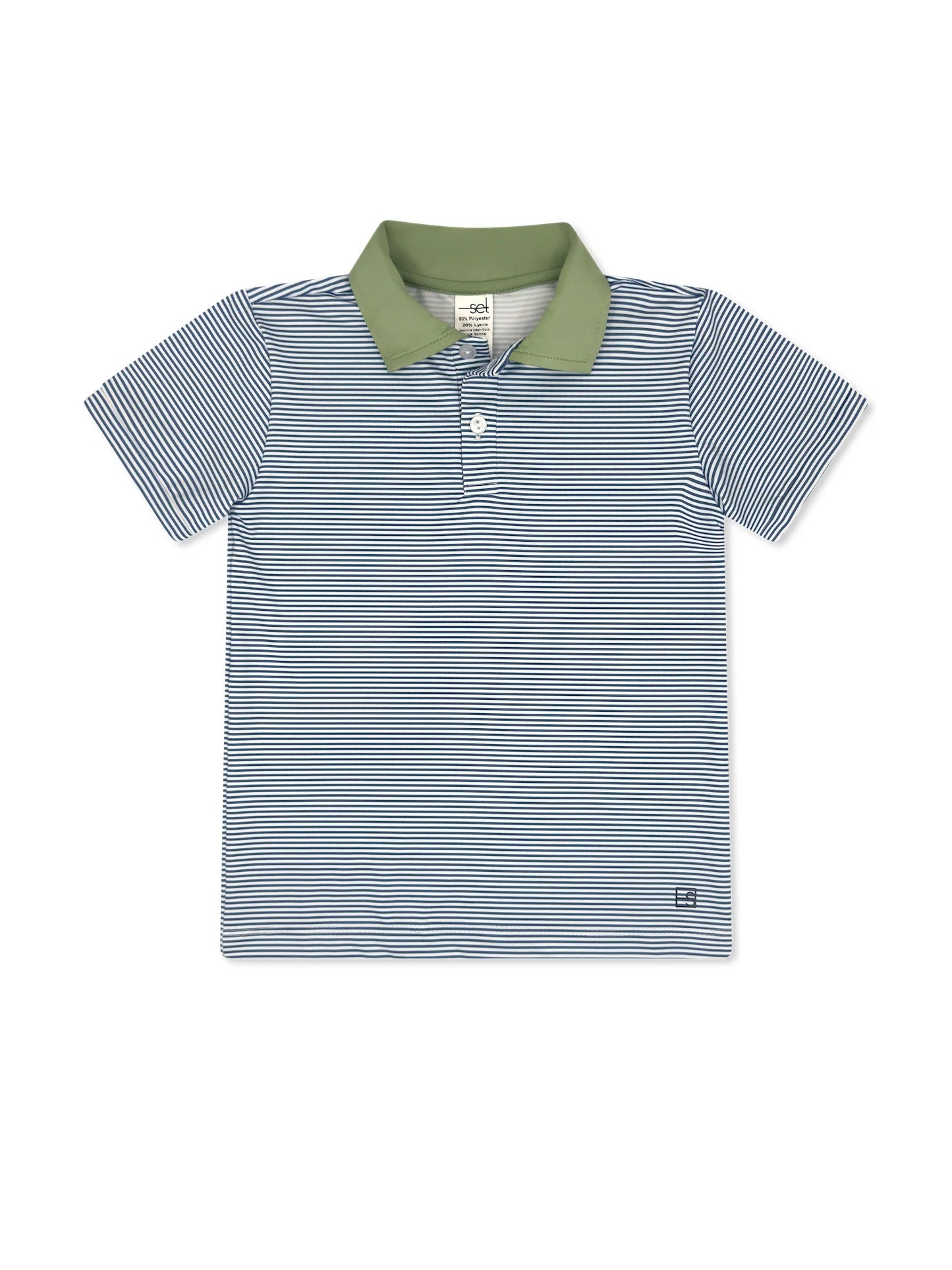 Parker Polo | Baton Rouge Blue Mini Stripe + Pistachio