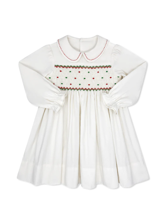 Clara Smocked Dress | Dreamy White Cord