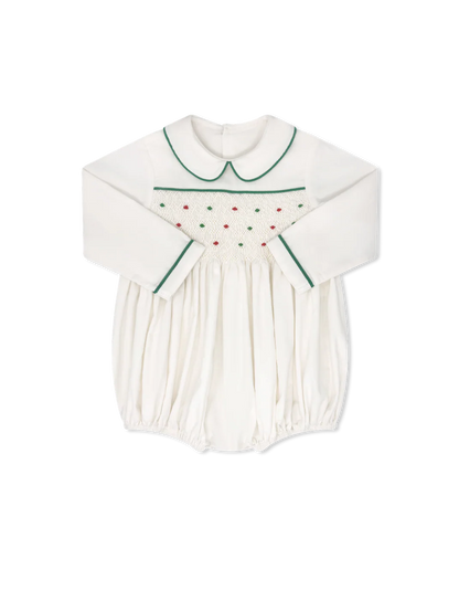 Timothy Smocked Bubble | Dreamy White Cord
