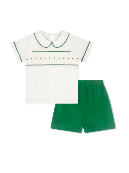 Liam Short Set | Dreamy White Cord + Garland Green