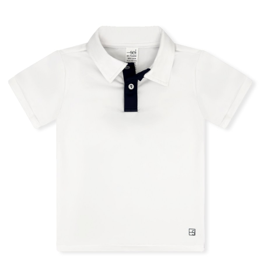 Parker Polo | White w/Augusta Green
