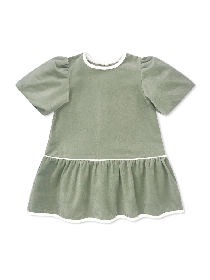 Harper Dress | Leyland Green Velvet