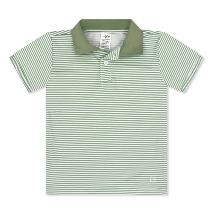 Parker Polo | Pistachio Green Mini Stripe