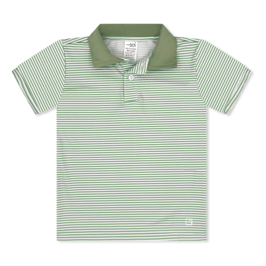 Parker Polo | Pistachio Green Mini Stripe