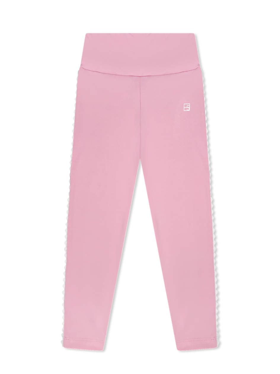 Abigail Highwaist Ric Rac Legging | Pink, White