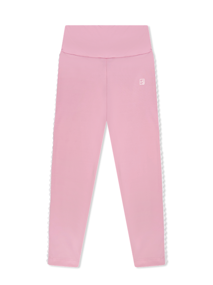 Abigail Highwaist Ric Rac Legging | Pink, White