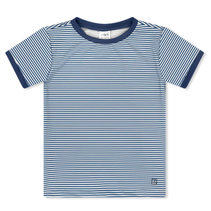 Bradley Basic Tee | Baton Rouge Blue Mini Stripe