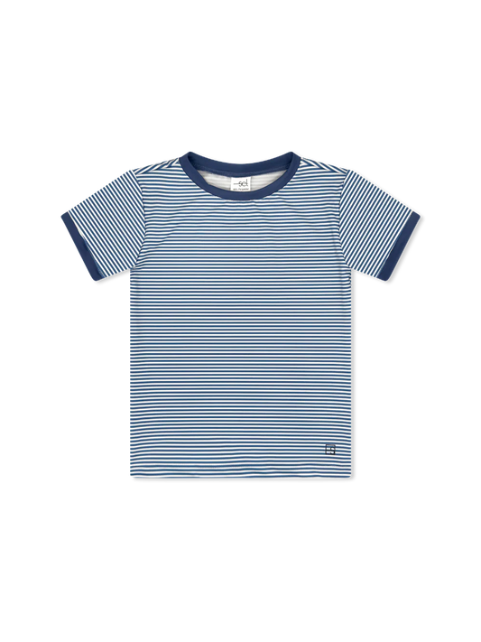Bradley Basic Tee | Baton Rouge Blue Mini Stripe