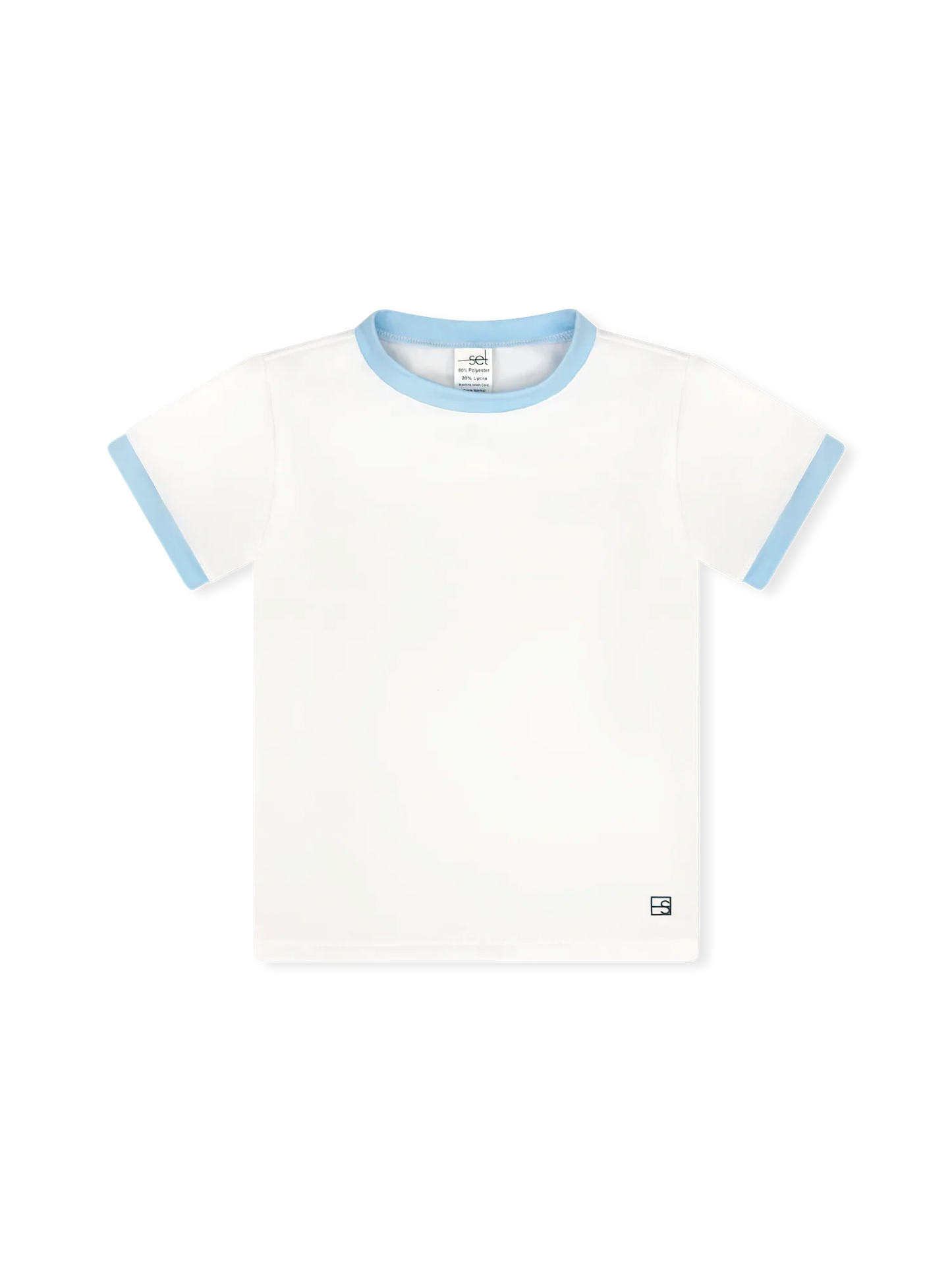 Bradley Basic Tee | Pure Coconut + Candy Blue