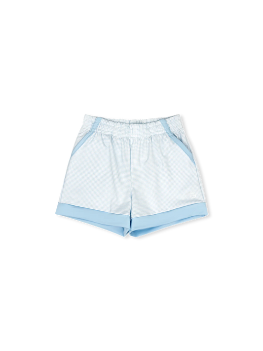 Graham Short | Cotton Candy Blue Mini Gingham