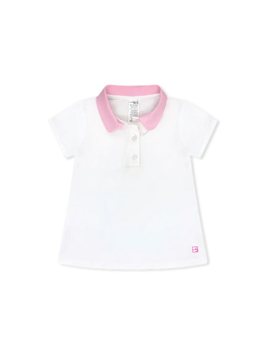Grace Golf Shirt | Pure Coconut, Pink