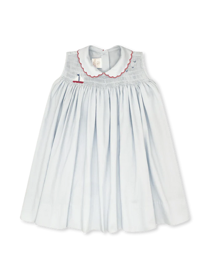 Ella Sailboat Dress I Brentwood Blue Pique