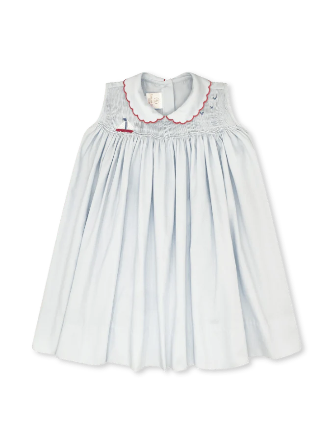 Ella Sailboat Dress I Brentwood Blue Pique