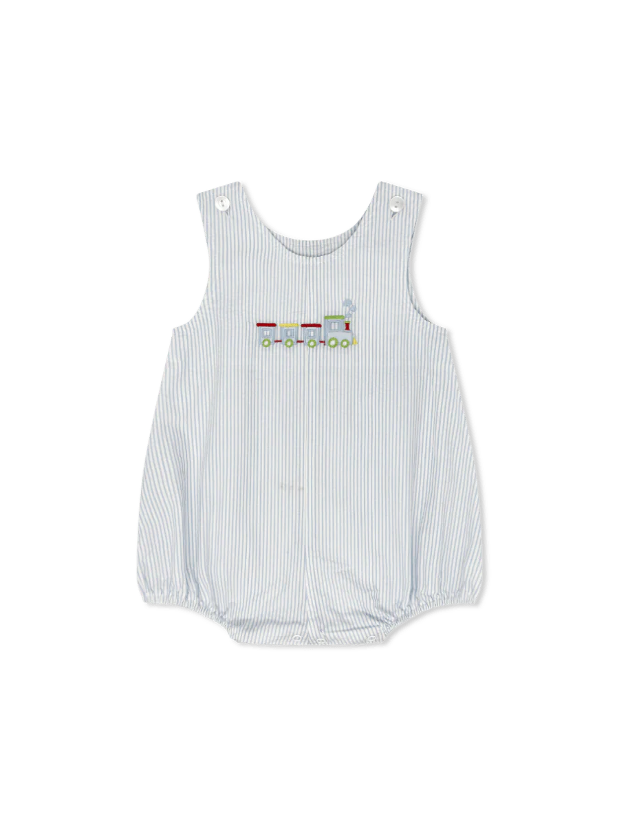 BENNETT BUBBLE SIMPLY BLUE SEERSUCKER WITH TRAIN