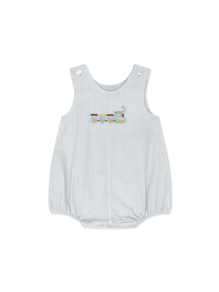 BENNETT BUBBLE SIMPLY BLUE SEERSUCKER WITH TRAIN