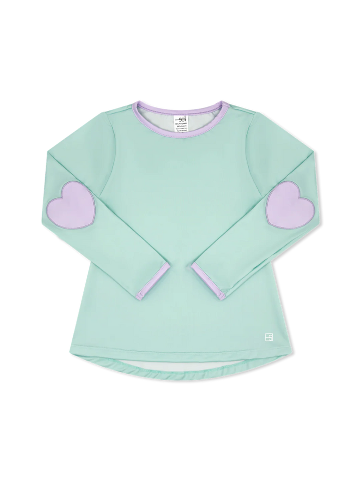 Kylie Heart Long Sleeve | Mint, Purple