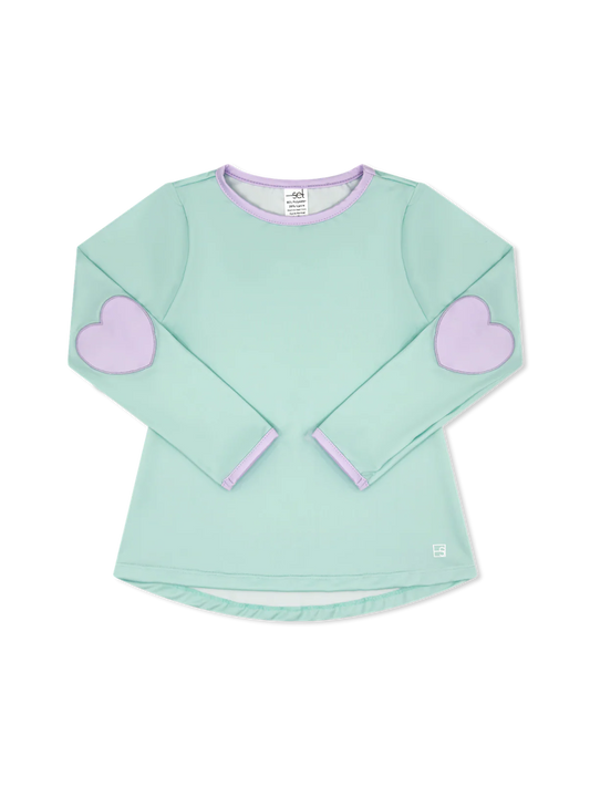Kylie Heart Long Sleeve | Mint, Purple