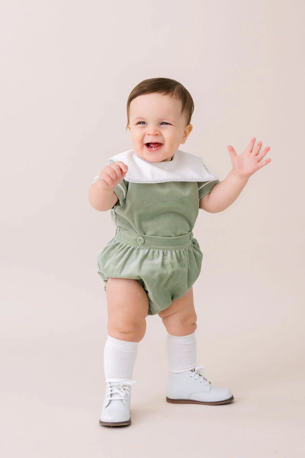 Christian Button On | Leyland Green Velvet