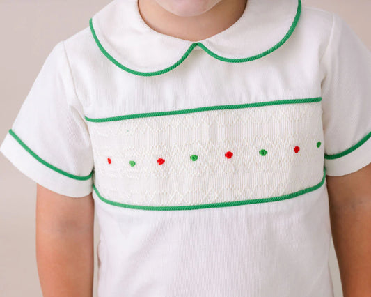 Liam Short Set | Dreamy White Cord + Garland Green