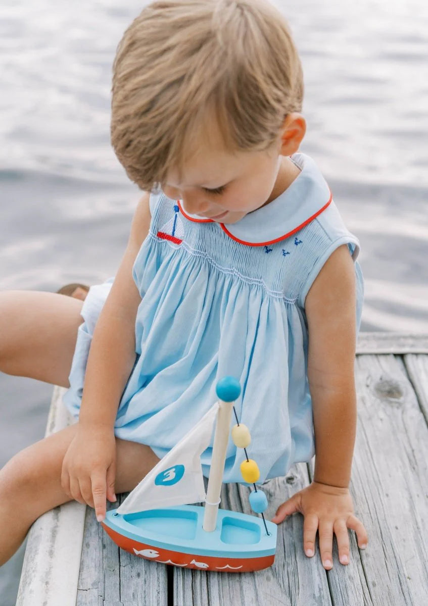 Beckett Sailboat Bubble I Brentwood Blue Pique