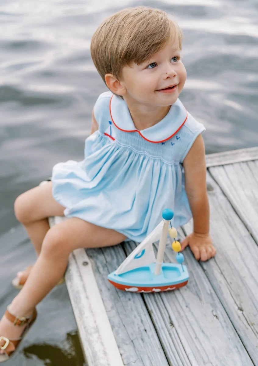 Beckett Sailboat Bubble I Brentwood Blue Pique