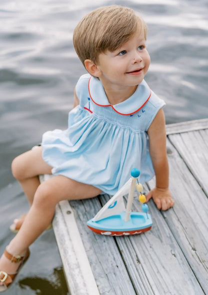 Beckett Sailboat Bubble I Brentwood Blue Pique