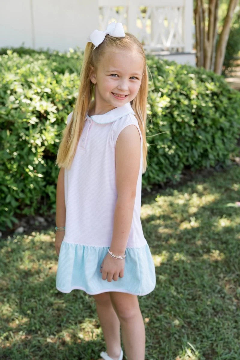 MARY MARGARET DRESS PENSACOLA PINK MINISTRIPE, MIDTOWN MINT MINISTRIPE