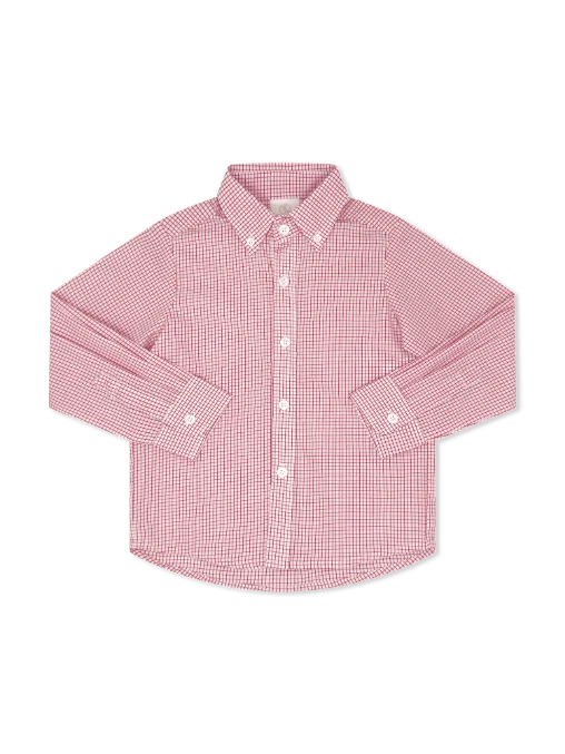 Brees Button Down | Redford Red Windowpane