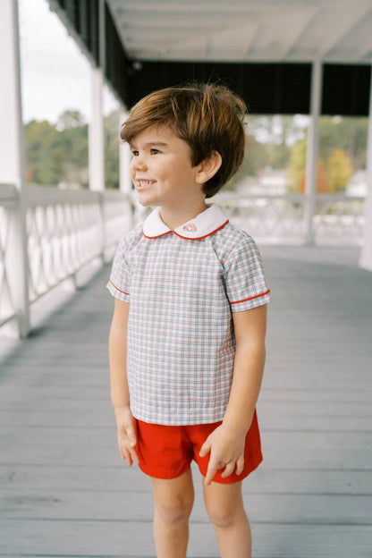 Sibley Short Set | Primary Plaid & Raleigh Red