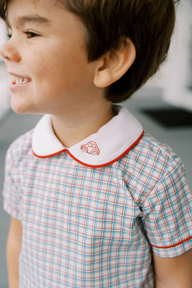 Sibley Short Set | Primary Plaid & Raleigh Red