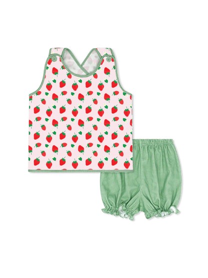 Bitsy Bloomer Set I Berry Sweet & Green Minigingham
