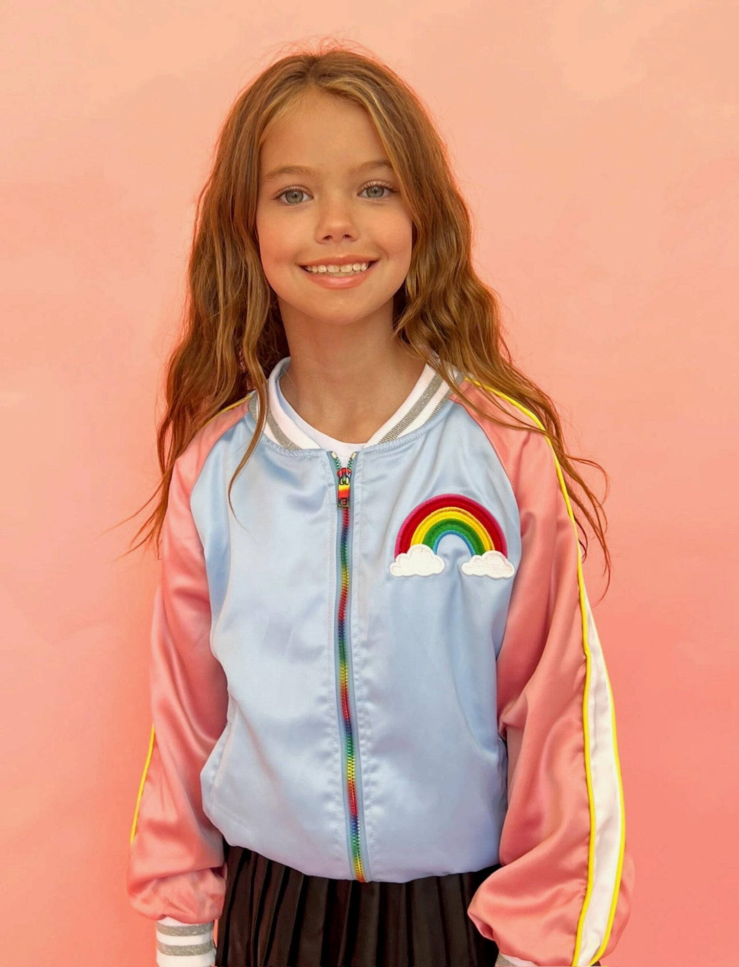 Sky Unicorn Satin Bomber