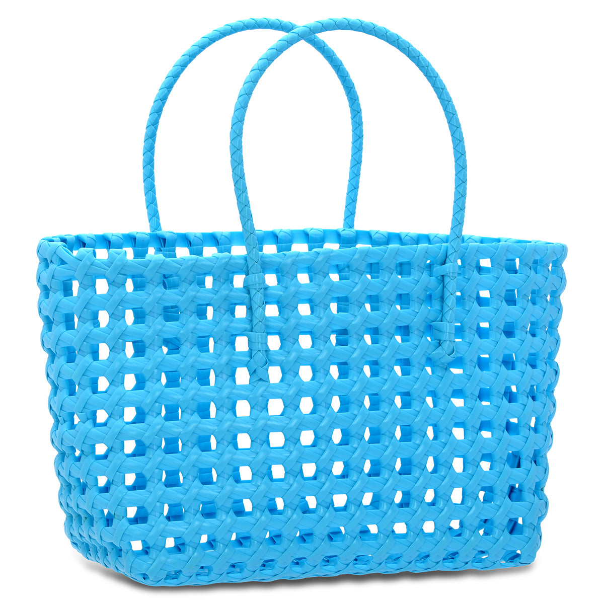 Small Blue Woven Tote Bag