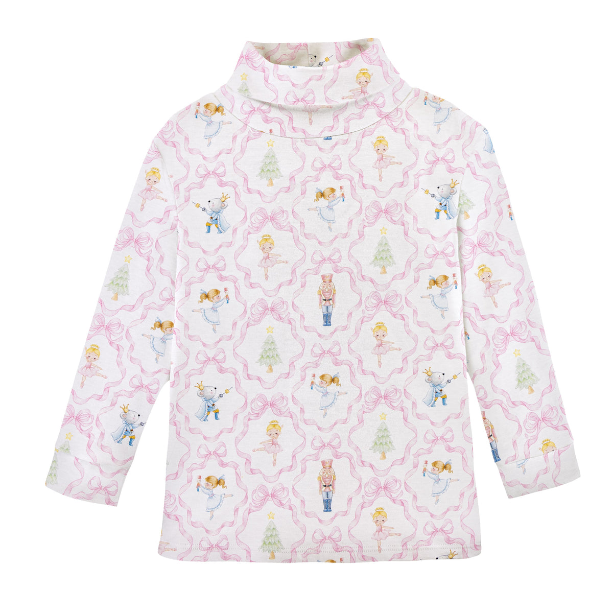 Nutcracker Dreams Printed Pima Turtleneck Tee