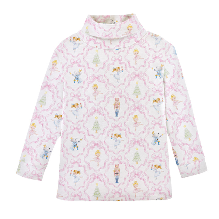 Nutcracker Dreams Printed Pima Turtleneck Tee